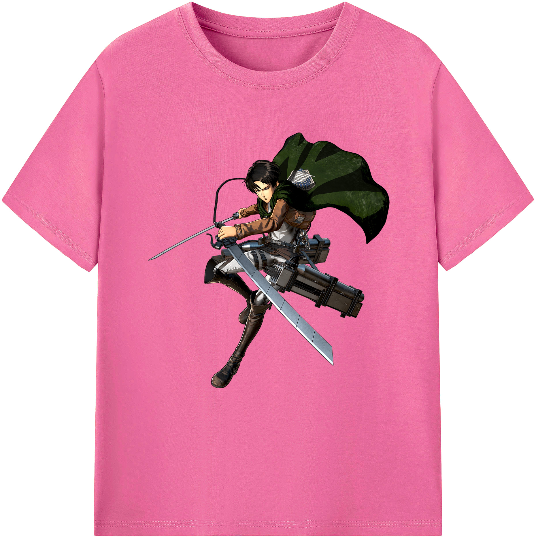 （画像用） 進撃の巨人 リヴァイ·アッカーマン Attack on Titan Levi Ackerman レディースカジュアルプリントTシャツ（綿100％）